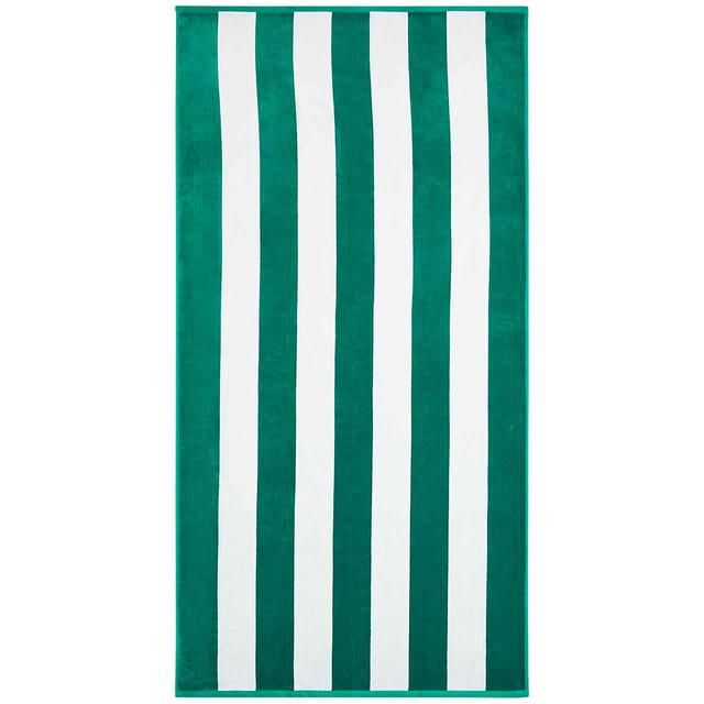 M&amp;amp;S Collection Pure Cotton Striped Sand Resistant Beach Towel Green