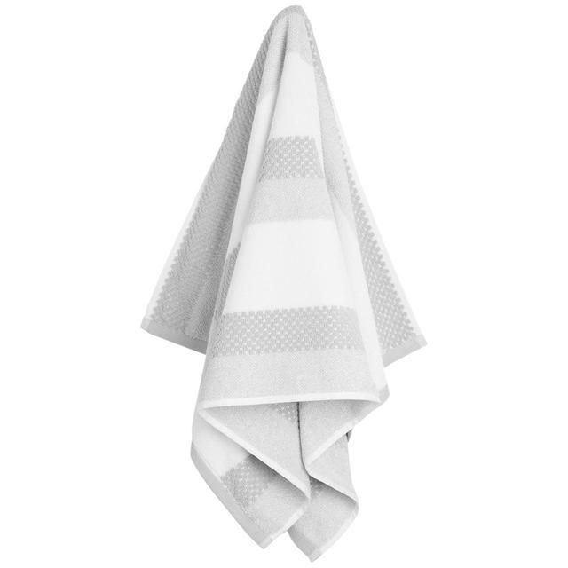 M&amp;amp;S Collection Pure Cotton Striped Textured Towel Silver Grey