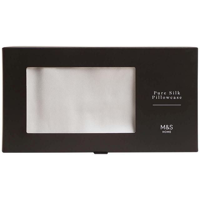 M&amp;amp;S Collection Pure Silk Pillowcase One Size Light Grey