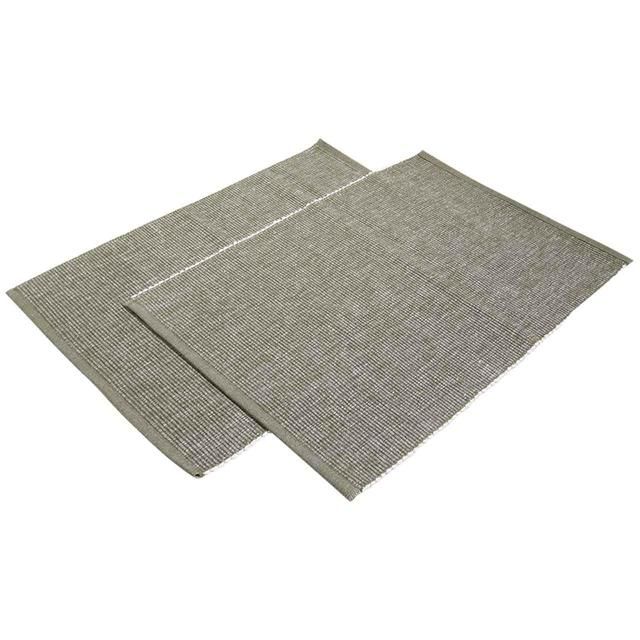 M&amp;amp;S Collection Set of 2 Cotton Rich Ribbed Woven Placemats Khaki   2 per pack