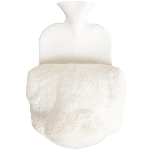 M&amp;amp;S Collection Supersoft Faux Fur Hot Water Bottle Cream