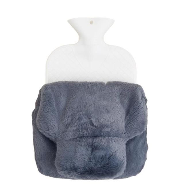 M&amp;amp;S Collection Supersoft Faux Fur Hot Water Bottle 'One Size Blue