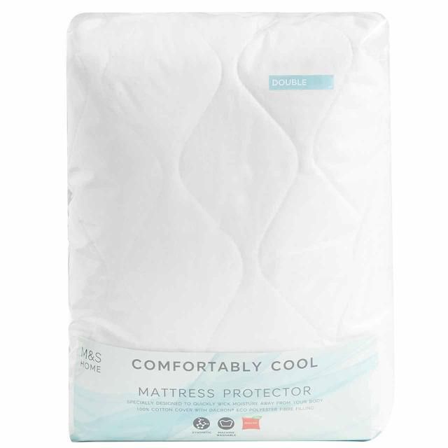 M&amp;amp;S Comfortably Cool Mattress Protector Single (3ft) White