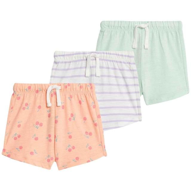 M&amp;amp;S Cotton 3pk Patterned Shorts 2-3Y    3 per pack