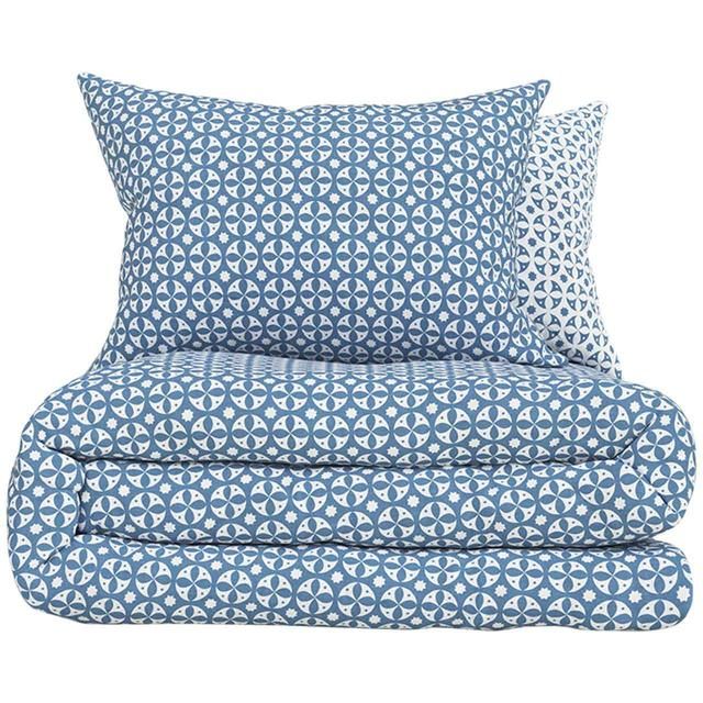 M&amp;amp;S Cotton Blend Circle Star Bedding Set Single Blue