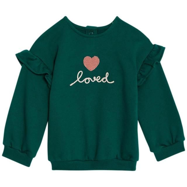 M&amp;amp;S Cotton Heart Sweat and Jean Outfit '0-3 M Green Mix