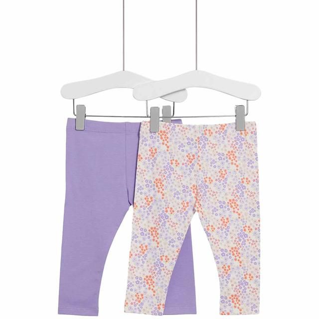M&amp;amp;S Cotton Lilac Leggings 0 Months-3 Years