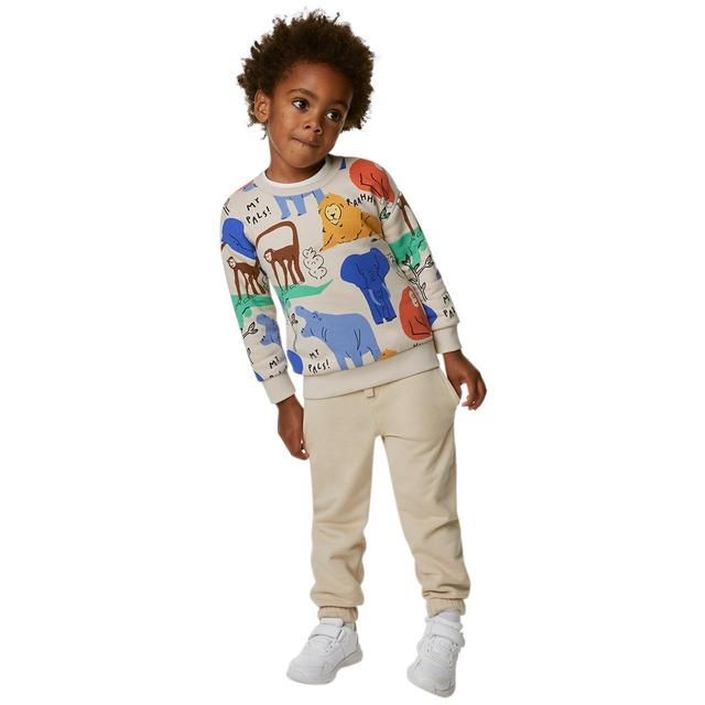 M&amp;amp;S Cotton Rich Animal Sweatshirt 2-7 Years Calico Mix