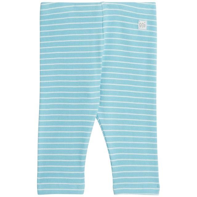M&amp;amp;S Cotton Rich Blue Stripe Leggings 3-6 Months Turquoise