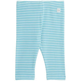 M&amp;amp;S Cotton Rich Blue Stripe Leggings 3-6 Months Turquoise