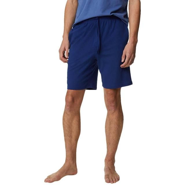 M&amp;amp;S Cotton Rich Jersey Shorts S-XL Blue