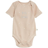 M&amp;amp;S Cotton Rich Spot Big Hugs Slogan Bodysuit Newborn- 12 Months Biscuit