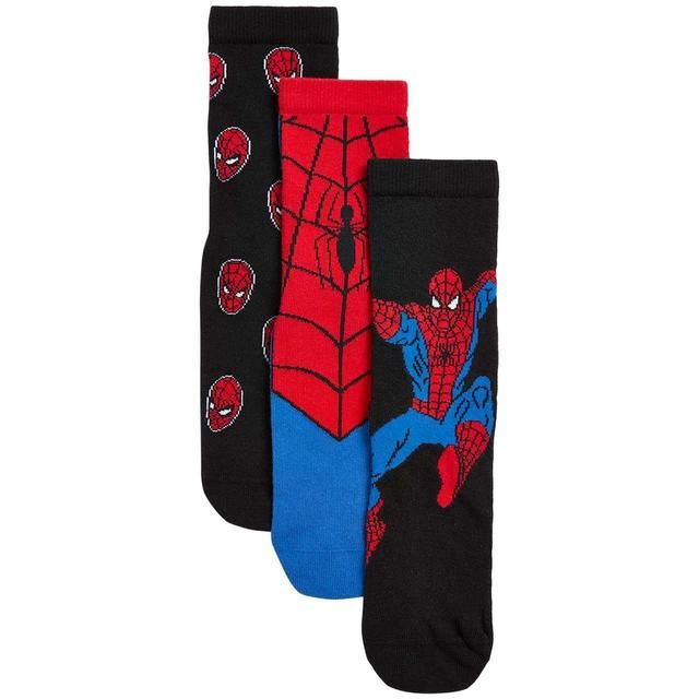 M&amp;amp;S Cotton Spider-Man Socks Red