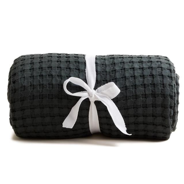M&amp;amp;S Cotton Waffle Throw One Size Charcoal