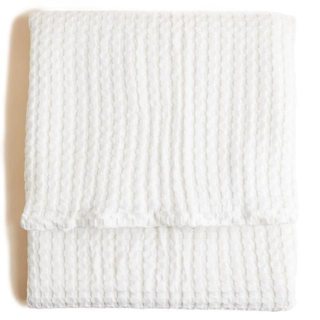 M&amp;amp;S Cotton Waffle Throw One Size White