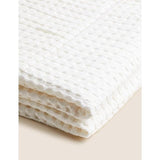 M&amp;amp;S Cotton Waffle Throw One Size White