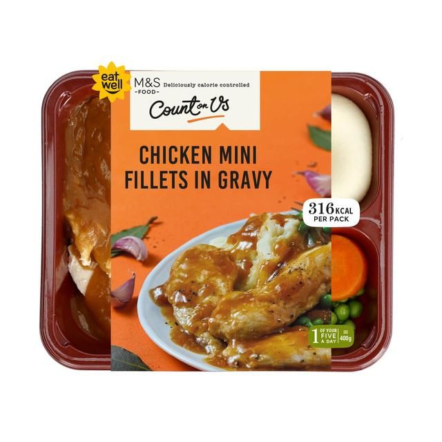 M&amp;amp;S Count On Us Mini Chicken Fillets in Gravy   400g