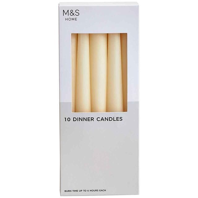 M&amp;amp;S Dinner Candles White 10 Pack   10 per pack