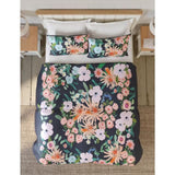 M&amp;amp;S Expressive Floral Placement Bedset Single- King Teal Mix