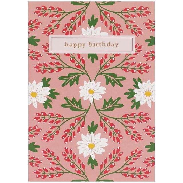 M&amp;amp;S Floral Pattern Birthday Card