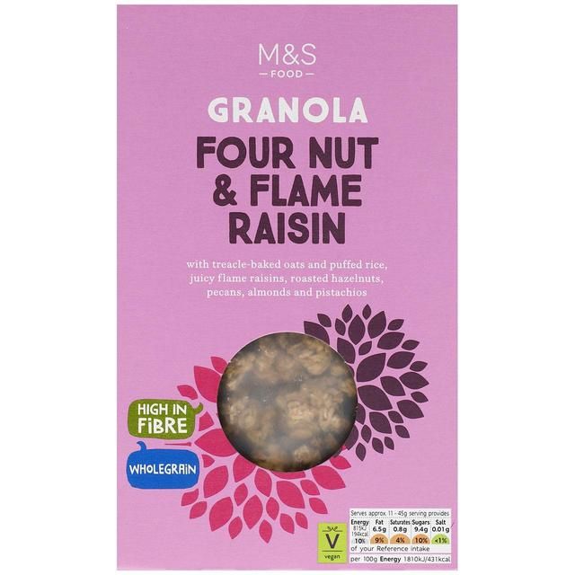 M&amp;amp;S Four Nut &amp;amp; Flame Raisin Granola   500g