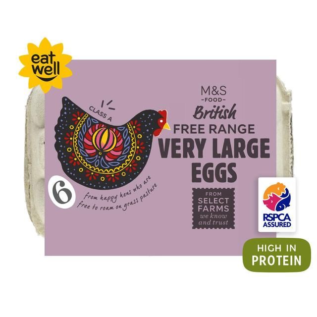M&amp;amp;S Free Range Very Large Eggs   6 per pack