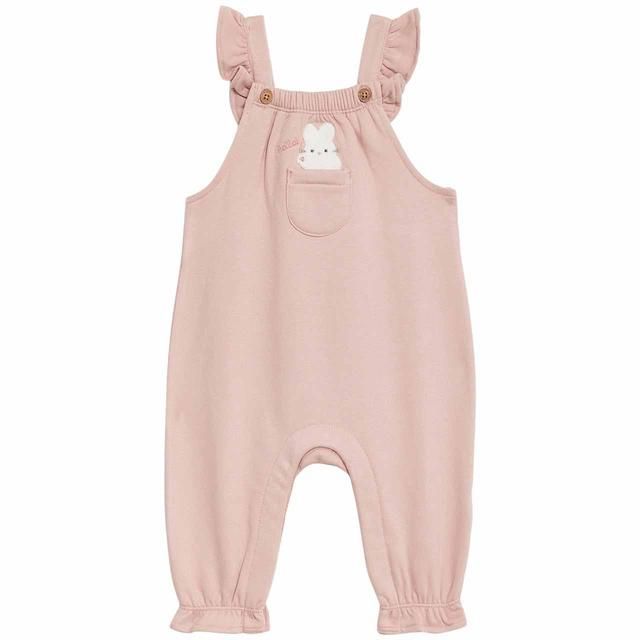 M&amp;amp;S Frill Bunny Dungaree 0 Months-3 Years Pink