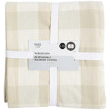 M&amp;amp;S Gingham Tablecloth Natural