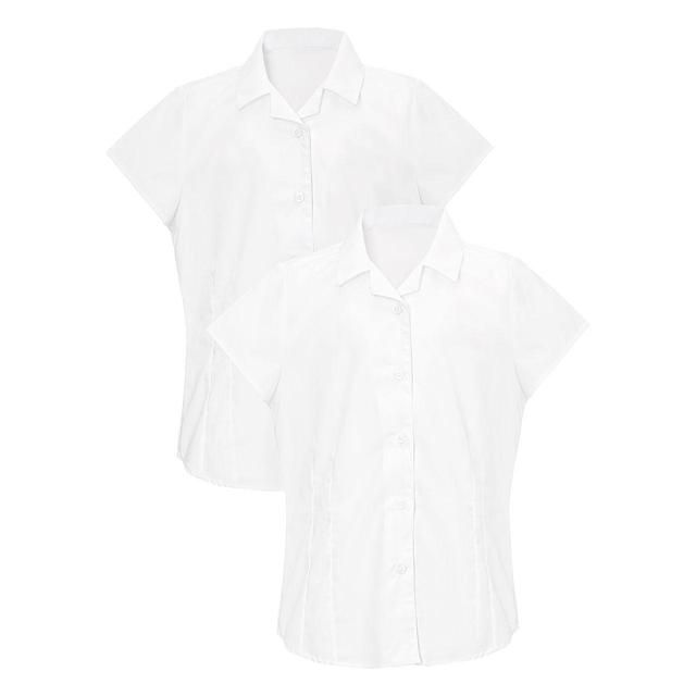 M&amp;amp;S Girls 2pk Easy Iron School Shirts 4-14 Years White