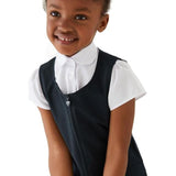M&amp;amp;S Girls 2pk Navy Crease Resistant School Pinafores 3-10 Years