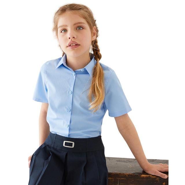 M&amp;amp;S Girls 3Pk Slim Fit SS Blouse 3-14 Y