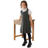 M&amp;amp;S Girls Grey Pleated Pinafore 10-12Y