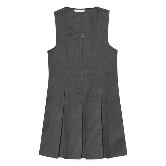 M&amp;amp;S Girls Permanent Pleats School Pinafore 3-10 Years Grey
