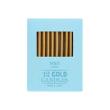 M&amp;amp;S Gold Birthday Candles   12 per pack
