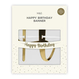 M&amp;amp;S Gold Happy Birthday Banner With Numbers
