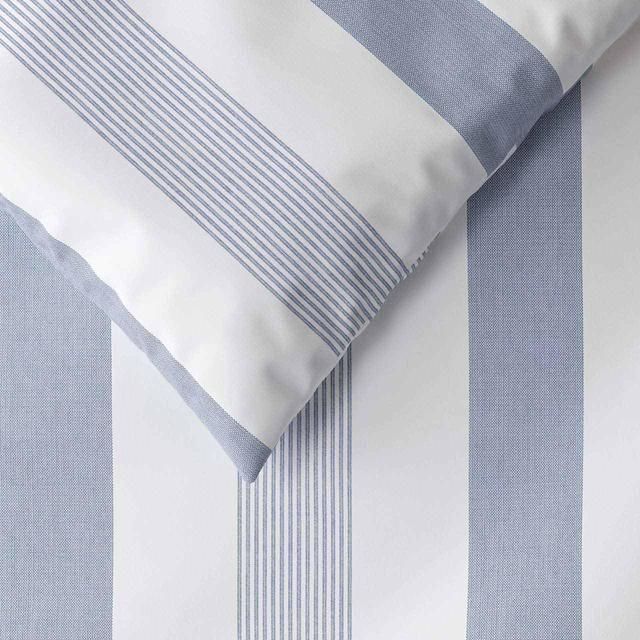 M&amp;amp;S Hadley Pure Cotton Striped Bedding Set Single-Super King Blue Mix
