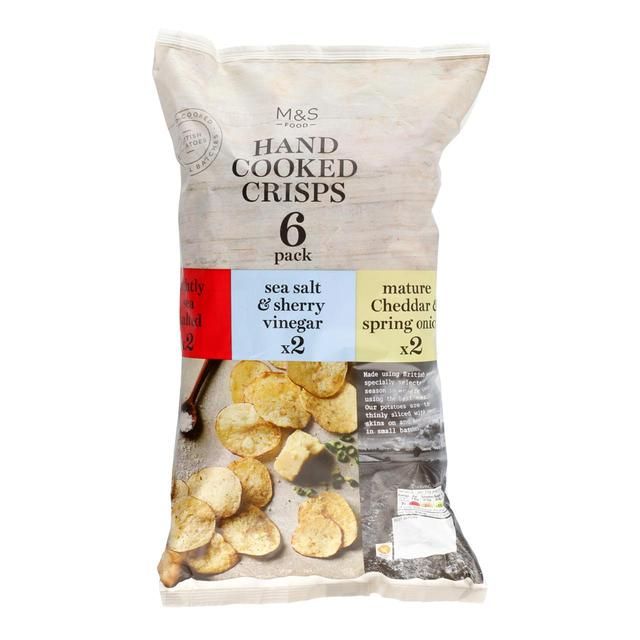 M&amp;amp;S Hand Cooked Crisps Assortment   6 per pack