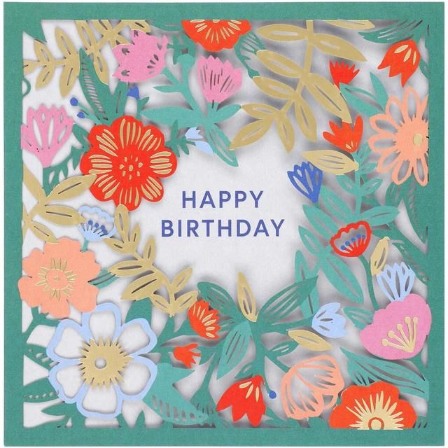 M&amp;amp;S Happy Birthday Floral Laser Cut Card
