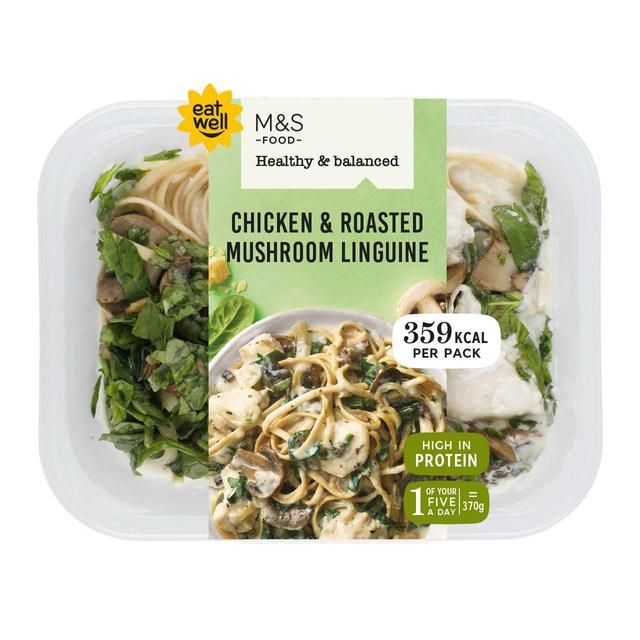M&amp;amp;S Healthy &amp;amp; Balanced Chicken &amp;amp; Roasted Mushroom Linguine   370g