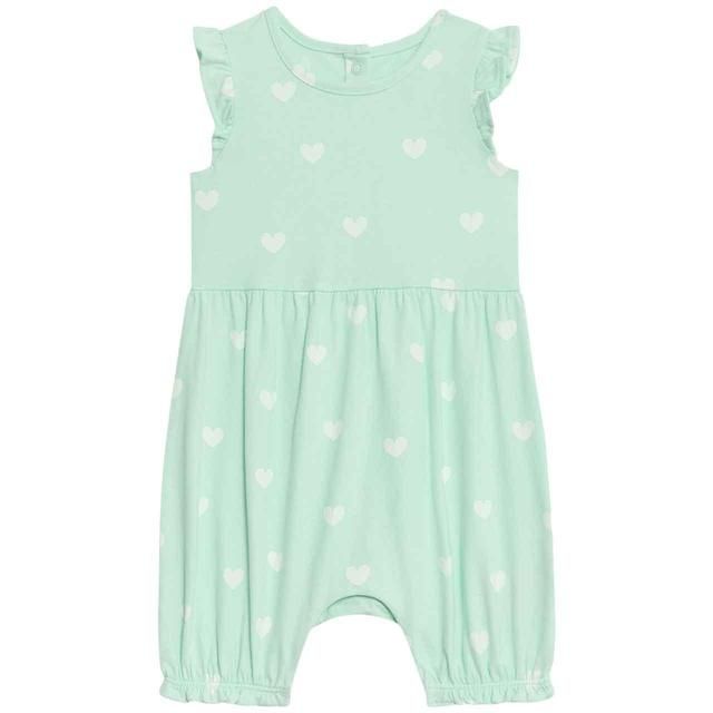 M&amp;amp;S Heart Romper 0 Months -3 Years Aqua