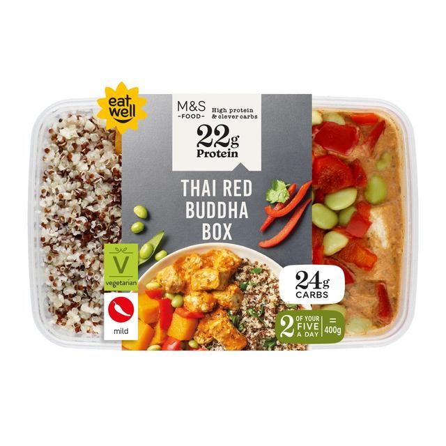 M&amp;amp;S High Protein Thai Red Tofu Buddha Box   400g