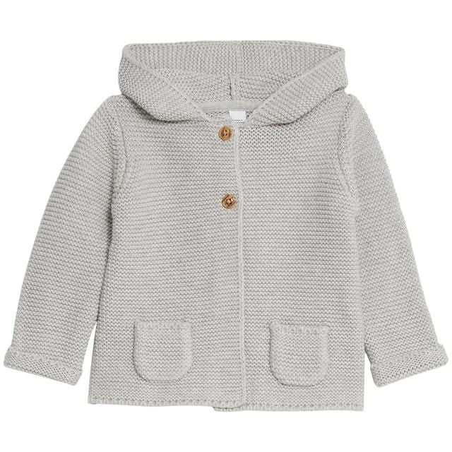 M&amp;amp;S Hooded Chunky Cardigan 0 Months-3 Years Grey Marl