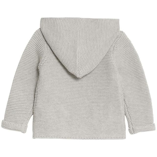 M&amp;amp;S Hooded Chunky Cardigan 0 Months-3 Years Grey Marl