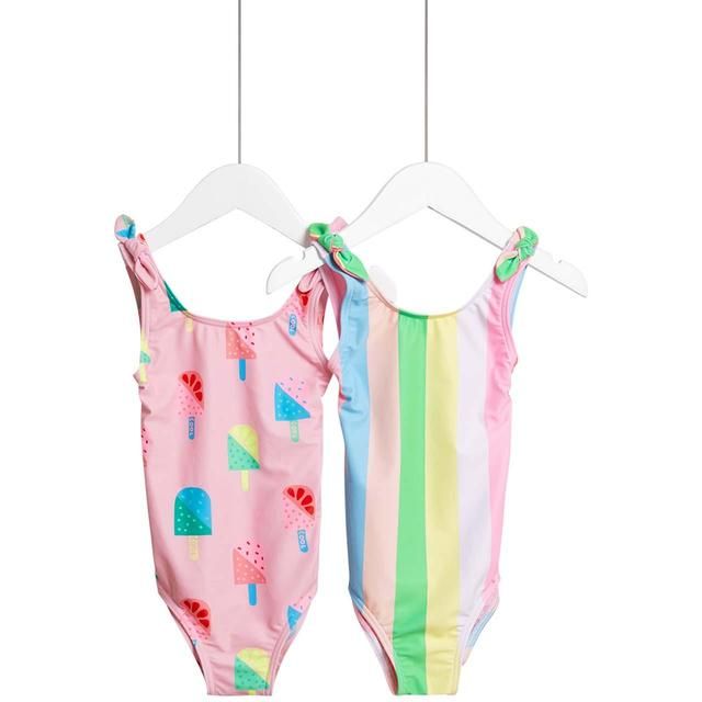 M&amp;amp;S Ice Cream Swimsuit 2-8 Years Pink Mix