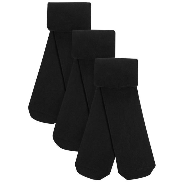 M&amp;amp;S Kids 3pk Body Sensor School Tights 4-14 Years Black