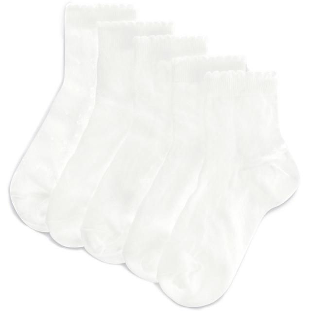 M&amp;amp;S Kids 5pk Butterfly School Socks White