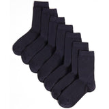 M&amp;amp;S Kids 7pk Ankle School Socks Navy