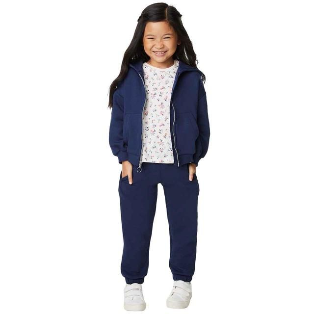 M&amp;amp;S Kids Cotton Rich Plain Hoodie 2-7 Years Indigo