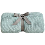 M&amp;amp;S Knitted Tassel Throw 1SIZE Duck Egg