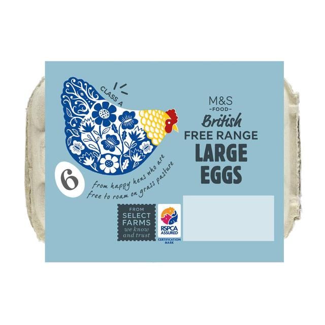 M&amp;amp;S Large Free Range Eggs   6 per pack